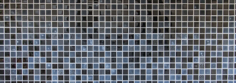 Échantillon manuel Carreau de mosaïque Translucide gris foncé noir Mosaïque de verre Crystal Pierre Relief gris foncé noir MOS83-HQ29_m