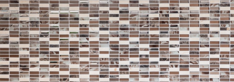 Motif manuel Carreau de mosaïque Translucide brun argenté Rectangle Mosaïque de verre Crystal pierre brune MOS87-SM78_m