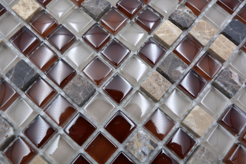Motif à main Carreau de mosaïque Translucide brun Mosaïque de verre Crystal Pierre brune SALLE DE BAINS WC CUISINE MUR MOS92-1304_m