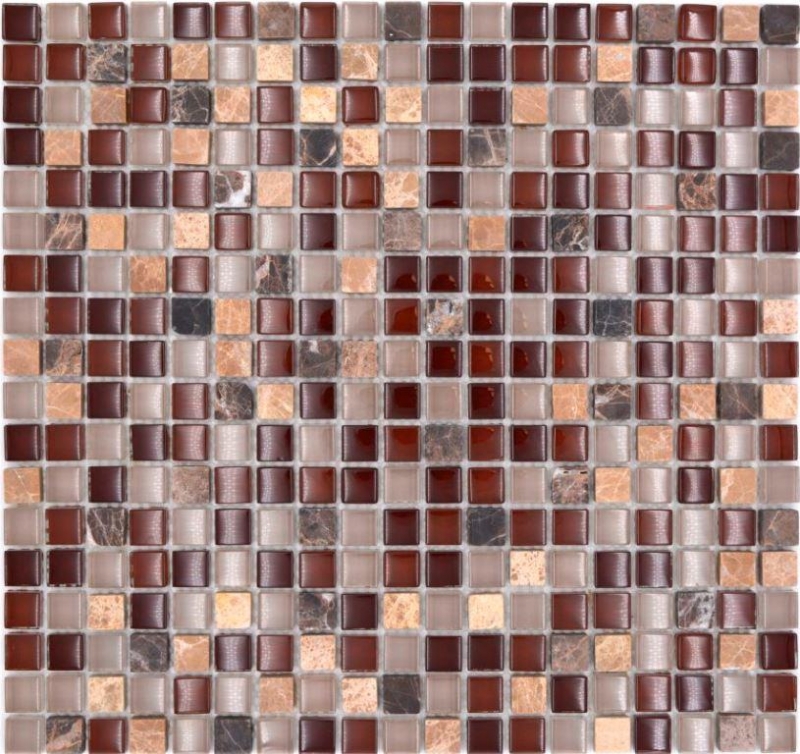 Motif à main Carreau de mosaïque Translucide brun Mosaïque de verre Crystal Pierre brune SALLE DE BAINS WC CUISINE MUR MOS92-1304_m