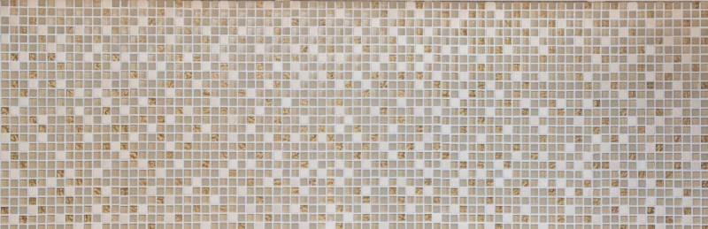 Échantillon manuel Carreau de mosaïque Translucide blanc or Mosaïque de verre Crystal pierre blanc mat or MOS92-1201_m