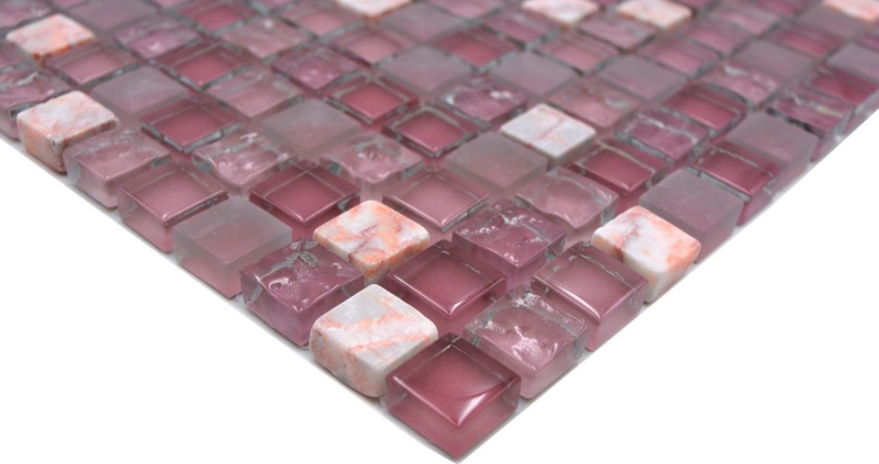 Motif main Carreau de mosaïque Translucide rose Mosaïque de verre Crystal Pierre rose SALLE DE BAINS WC CUISINE MUR MOS92-1002_m