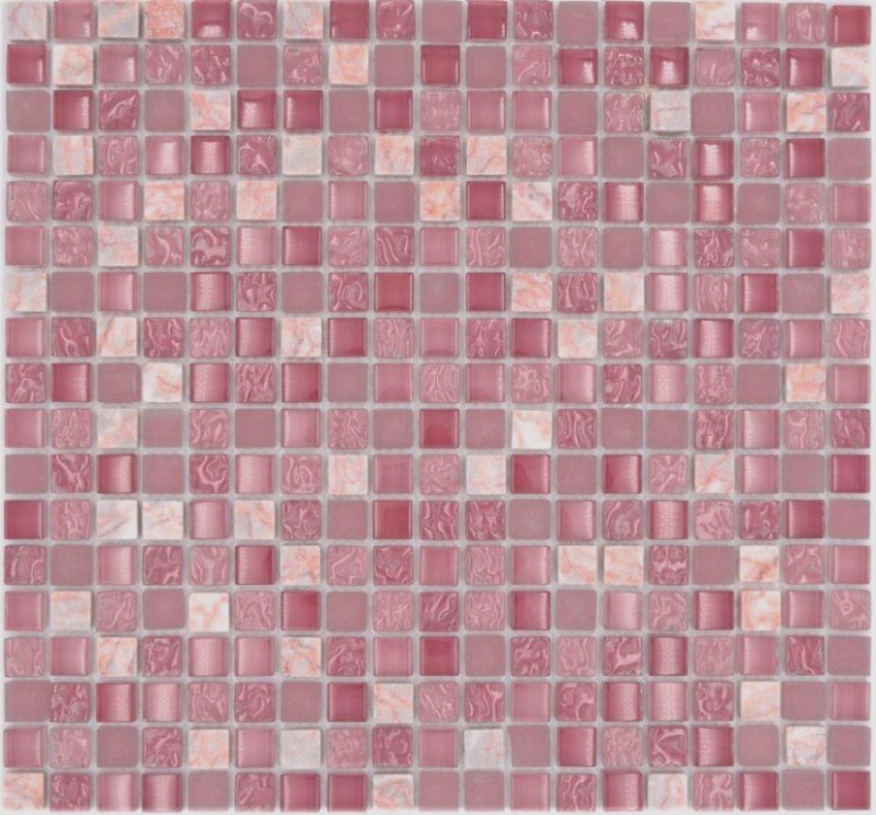 Motif main Carreau de mosaïque Translucide rose Mosaïque de verre Crystal Pierre rose SALLE DE BAINS WC CUISINE MUR MOS92-1002_m