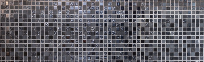 Échantillon manuel Carreau de mosaïque Translucide gris noir Mosaïque de verre Crystal Pierre grise noire MOS62-0302-GN_m