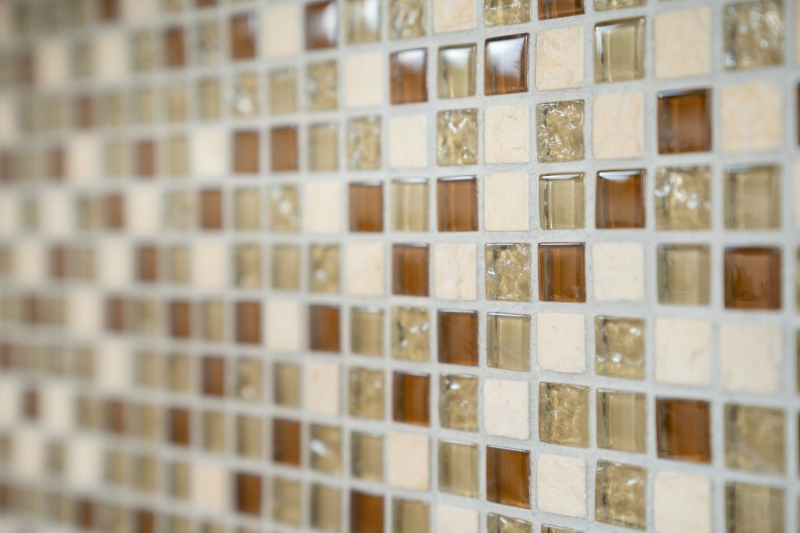 Échantillon manuel Carreau de mosaïque Translucide beige Mosaïque de verre Crystal Pierre beige MOS92-1204_m