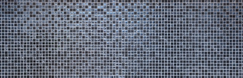 Échantillon manuel Carreau de mosaïque Translucide gris noir Mosaïque de verre Crystal pierre grise noire MOS92-0302_m