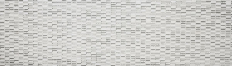 Échantillon manuel Carreau de mosaïque Translucide blanc Bâtons Mosaïque de verre Crystal pierre blanc mat MOS87-1401_m