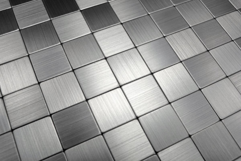 échantillon manuel carreau de mosaïque autocollant aluminium argent métal métal MOS200-22M25_m