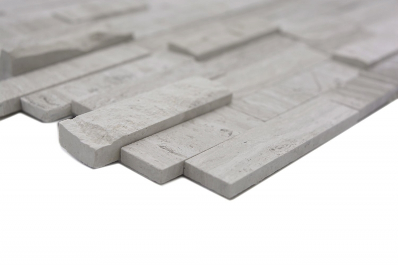 Échantillon manuel Carreau mosaïque autocollant Marbre pierre naturelle gris blanc cream pierre naturelle white wood MOS200-0120_m