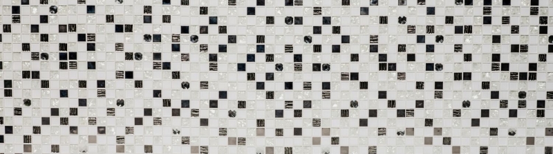 Motif manuel Carreau de mosaïque autocollant Translucide inox blanc Mosaïque de verre Crystal acier blanc verre MOS200-4CM24_m