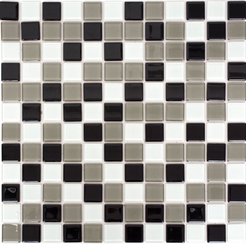 échantillon manuel carreau de mosaïque autocollant translucide brun noir blanc mosaïque de verre Crystal brun noir blanc MOS200-4CM30_m