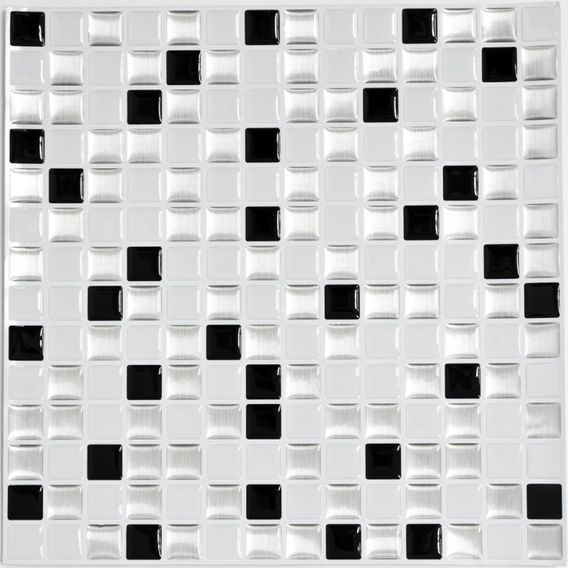 Motif manuel Carreau mosaïque autocollant film vinyle argenté noir blanc Vinyl Squares Black and White Stahls 4er Pack MOSVinyl-24082_m