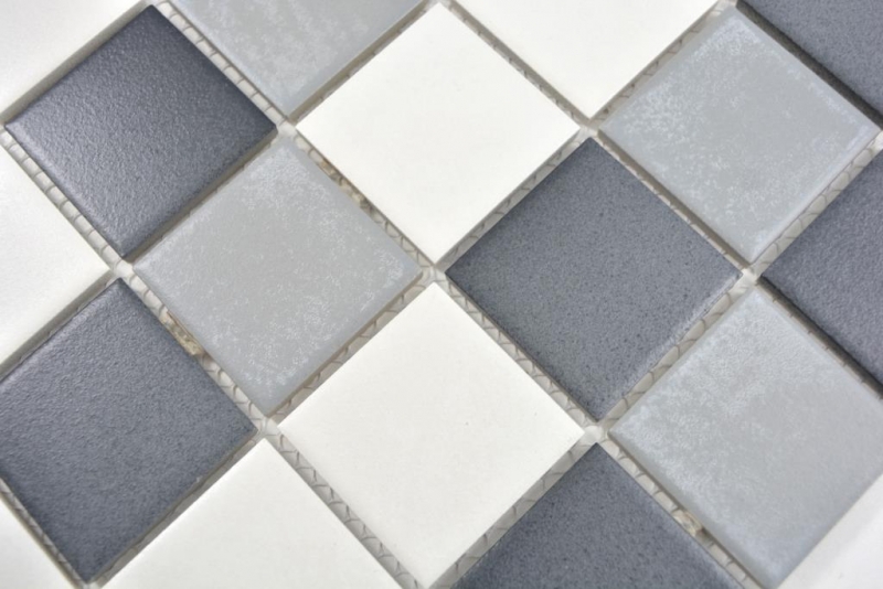 Échantillon manuel de mosaïque céramique vieux blanc gris anthracite Carreau mural cuisine Carreau de salle de bain MOS14-0123_m