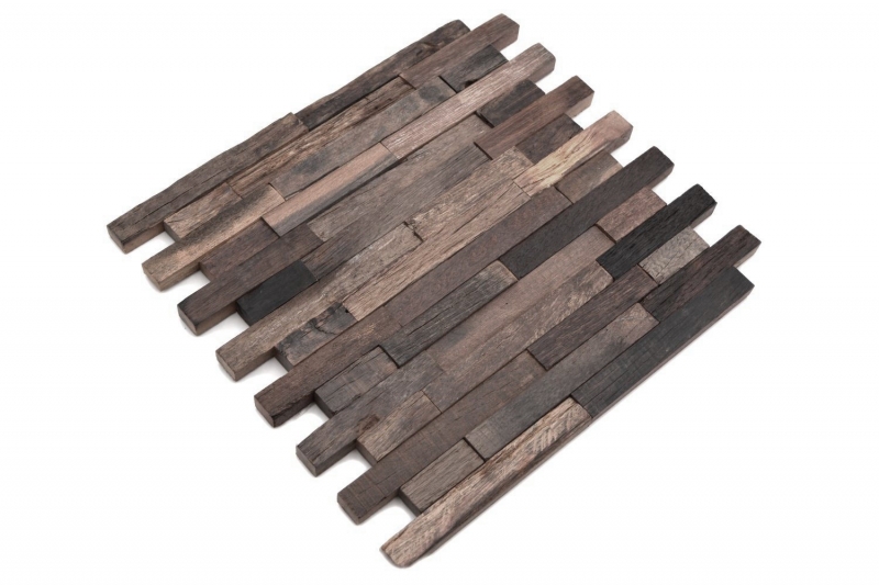 échantillon manuel mosaïque bois composite boot Old Wood bois FSC carreau de mosaïque murale carrelage cuisine salle de bain MOS160-21_m
