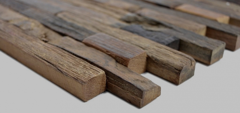 échantillon manuel mosaïque bois composite boot Old Wood bois FSC carreau de mosaïque murale carrelage cuisine salle de bain MOS160-21_m