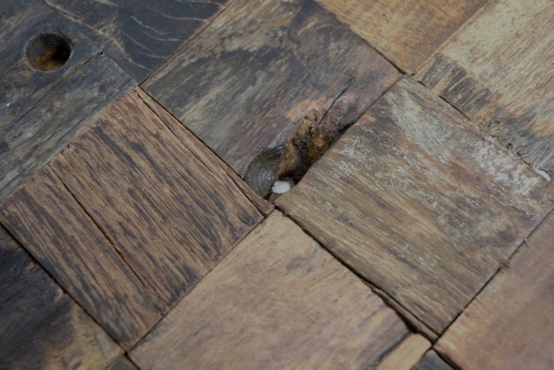 Motif main mosaïque bois boot Old Wood bois FSC carreau de mosaïque murale carrelage cuisine salle de bain MOS160-23_m