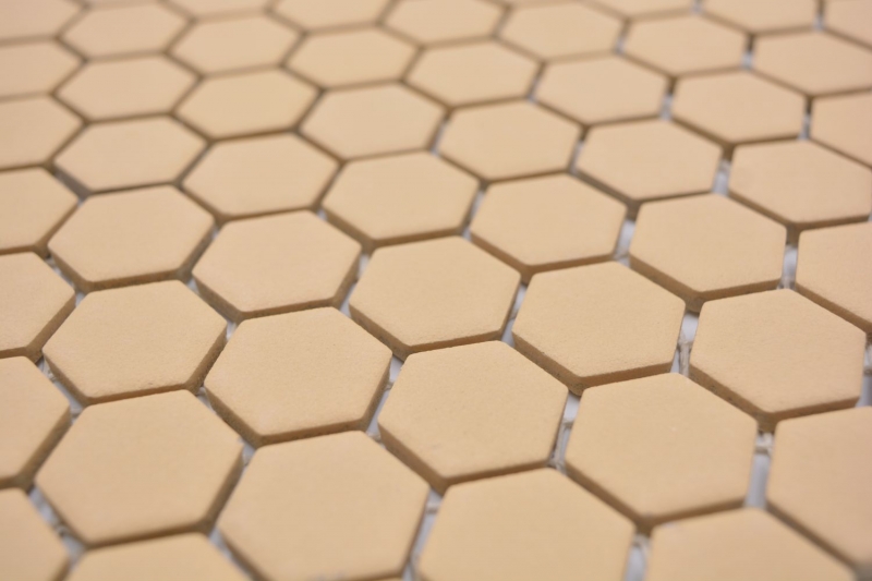 Motif main Mosaïque céramique Hexagone ocre orange R10B receveur de douche Carreau de sol Mosaïque cuisine salle de bain sol MOS11H-1208-R10_m