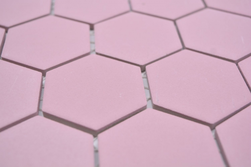Motif main Mosaïque céramique Hexagone vieux rose R10B receveur de douche Carreau de sol Mosaïque cuisine salle de bain sol MOS11H-1112-R10_m