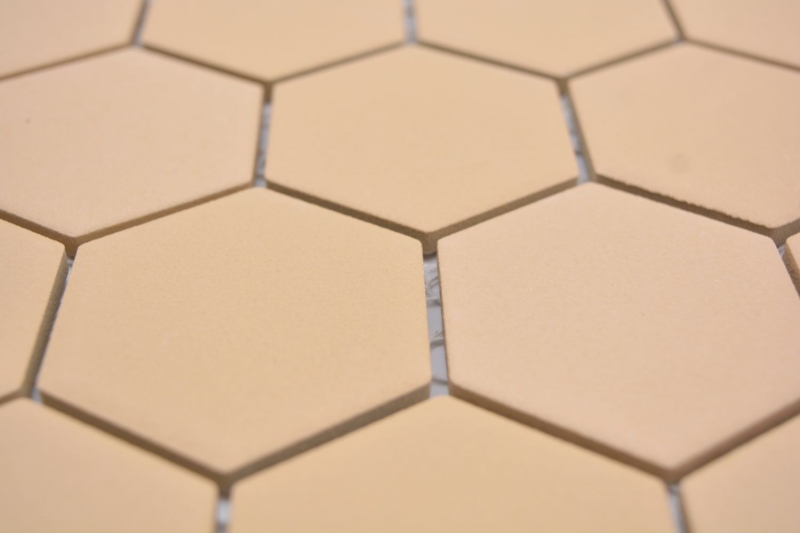 Motif main Mosaïque céramique Hexagone ocre orange R10B receveur de douche Carreau de sol Mosaïque cuisine salle de bain sol MOS11H-0808-R10_m