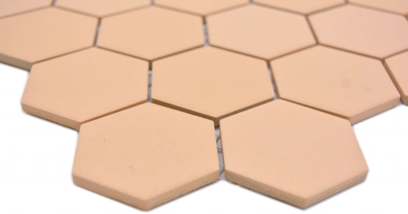 Motif main Mosaïque céramique Hexagone ocre orange R10B receveur de douche Carreau de sol Mosaïque cuisine salle de bain sol MOS11H-0808-R10_m