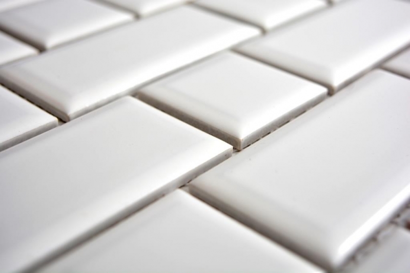 Échantillon manuel Carreau de mosaïque Travertin pierre naturelle blanc-gris Brick Splitface argent Travertin 3D MOS29-42781_m