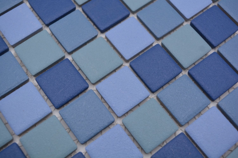 Motif à main bleu turquoise Mosaïque de piscine TAPIS DE DOUCHE MOS18-0404-R10_m