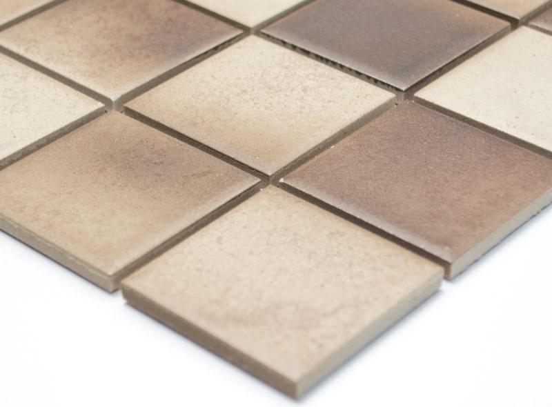 Échantillon manuel de carreaux de mosaïque CÉRAMIQUE BRUNE BEIGE MIX AUTOMATIQUE MOS16-1211-R10_m