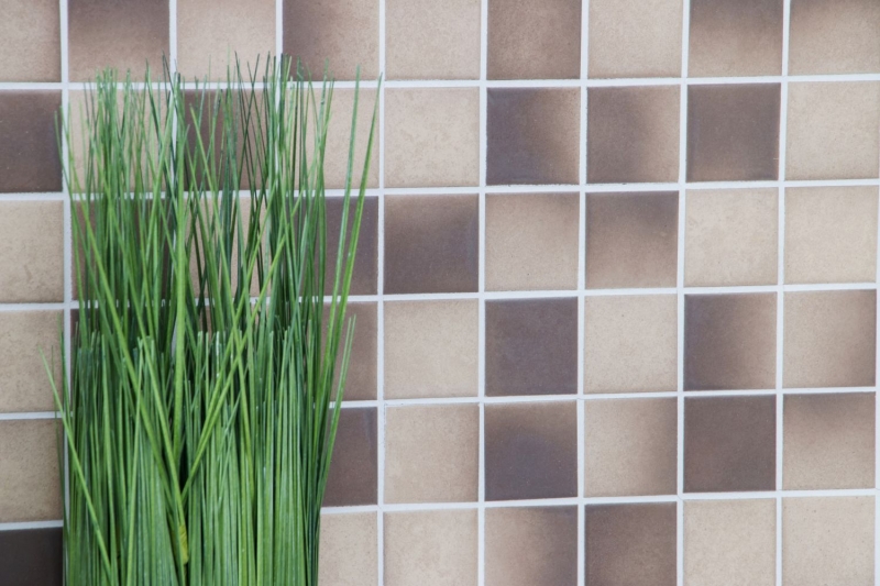 Échantillon manuel de carreaux de mosaïque CÉRAMIQUE BRUNE BEIGE MIX AUTOMATIQUE MOS16-1211-R10_m