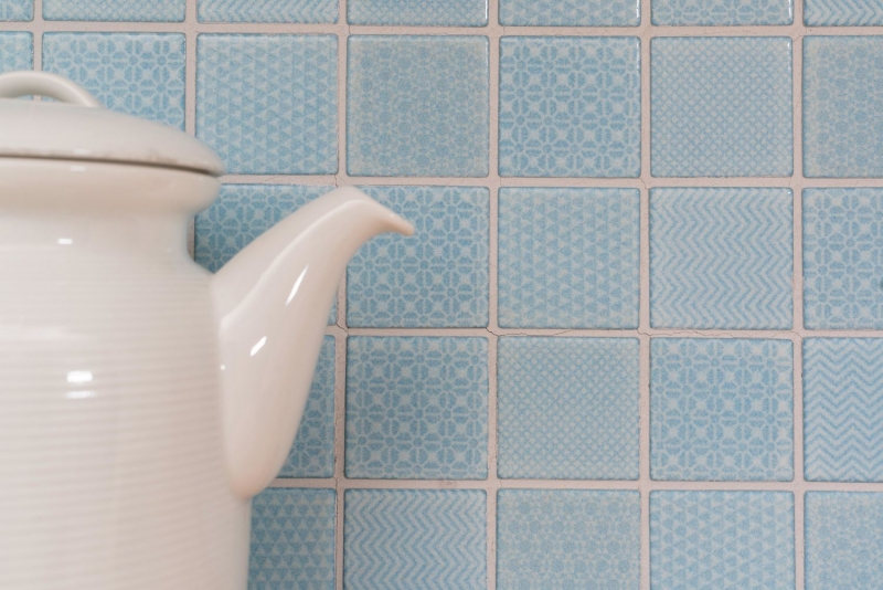 Carreaux de mosaïque TURQUOISE AQUABLAU CLAIR SALLE DE BAINS PISCINE Carrelage cuisine mur MOS16-0402_f | 10 Tapis de mosaïque