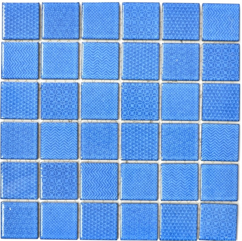 Carreaux de mosaïque AQUABLAU BAD Pool Miroir de douche Carreau de salle de bains Dos de cuisine MOS16-0404_f | 10 Tapis de mosaïque