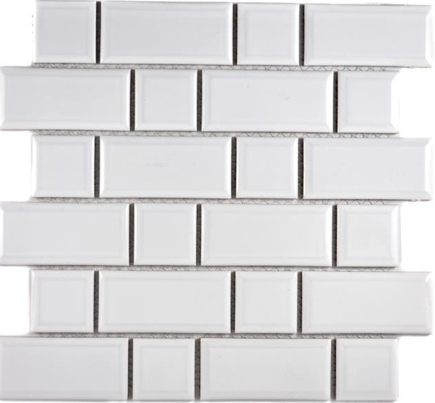Metro Subway Carreaux de mosaïque Céramique blanche Carrelage cuisine mur MOS26WM-0101_f | 10 Tapis de mosaïque