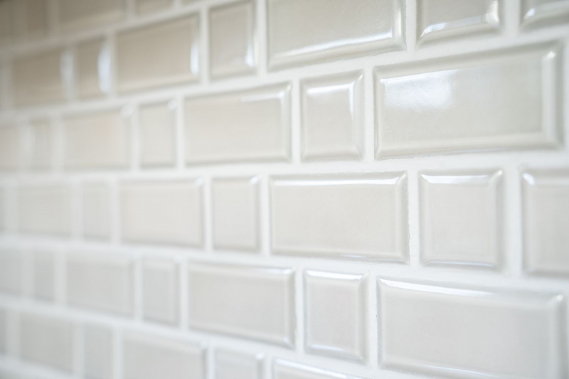Metro Subway Carreaux de mosaïque Céramique grise Carrelage cuisine mur MOS26WM-0202_f | 10 Tapis de mosaïque