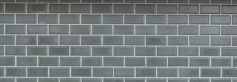 Metro Subway Carreaux de mosaïque Céramique gris vert Carrelage cuisine mur MOS26M-0218_f | 10 Tapis de mosaïque