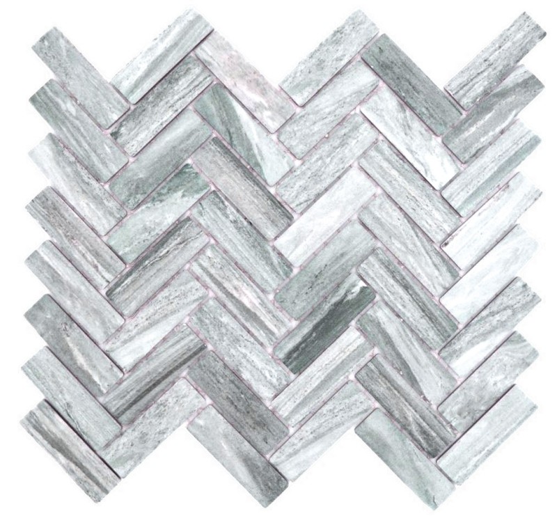Mosaïque Carreau céramique à chevrons aspect pierre grise MOS24-SO32_f | 10 Tapis de mosaïque