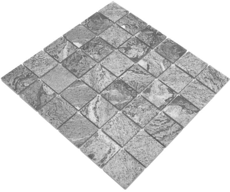 Carreau de mosaïque aspect pierre naturelle gris structure fond de cuisine MOS16-HWA4GY_f | 10 Tapis de mosaïque