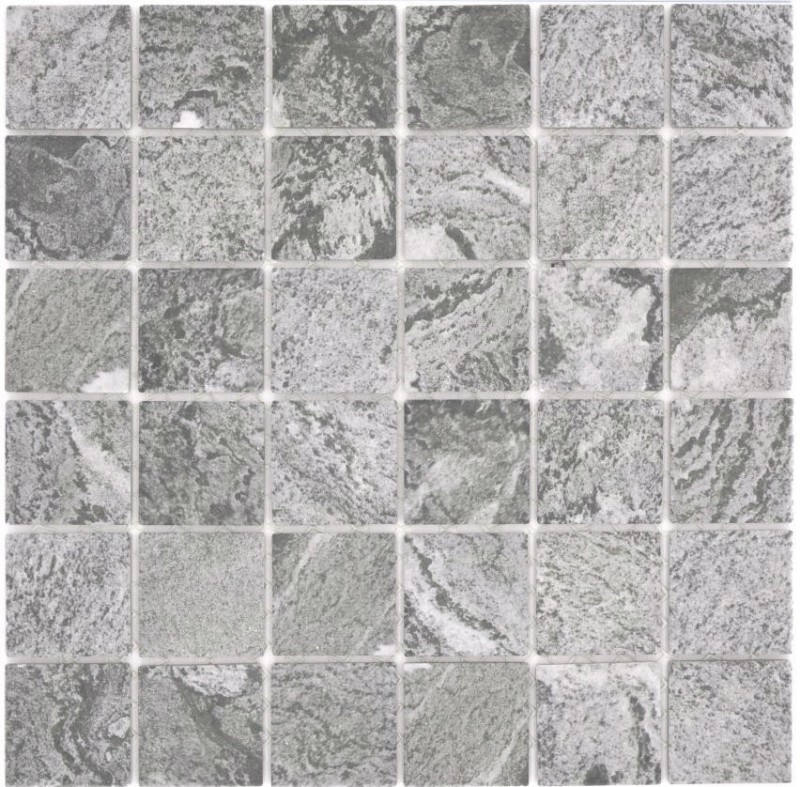 Carreau de mosaïque aspect pierre naturelle gris structure fond de cuisine MOS16-HWA4GY_f | 10 Tapis de mosaïque