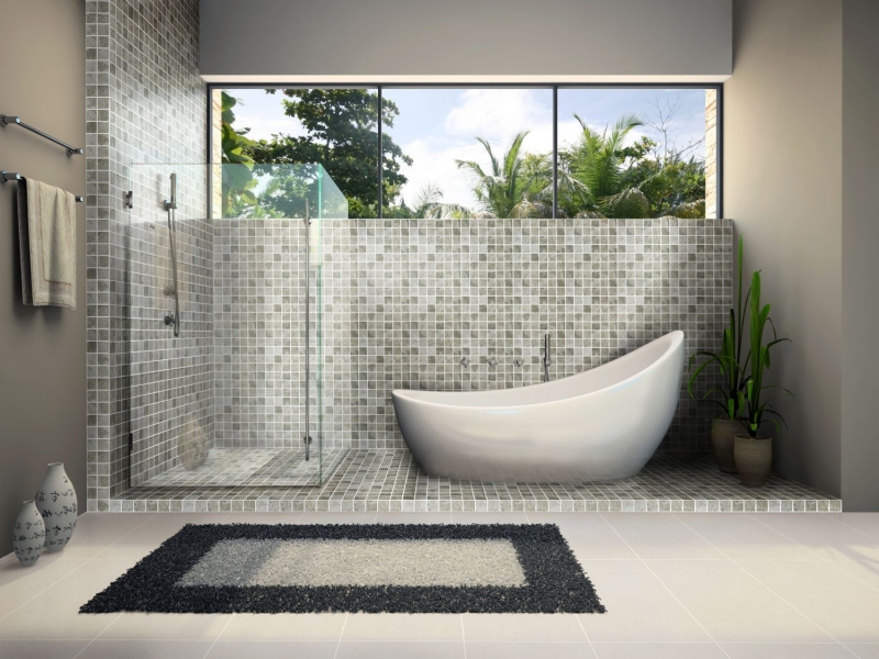 Carreau de mosaïque aspect pierre naturelle gris structure fond de cuisine MOS16-HWA4GY_f | 10 Tapis de mosaïque