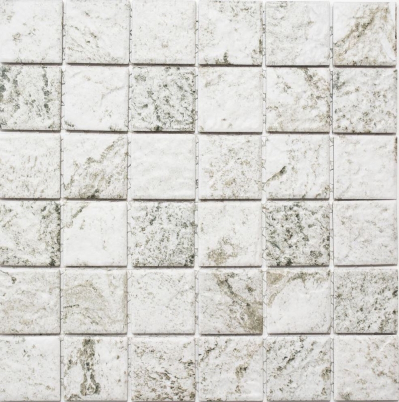 Carreau de mosaïque Aspect pierre naturelle gris-beige structure carreaux MOS16-HWA4LG_f | 10 Tapis de mosaïque
