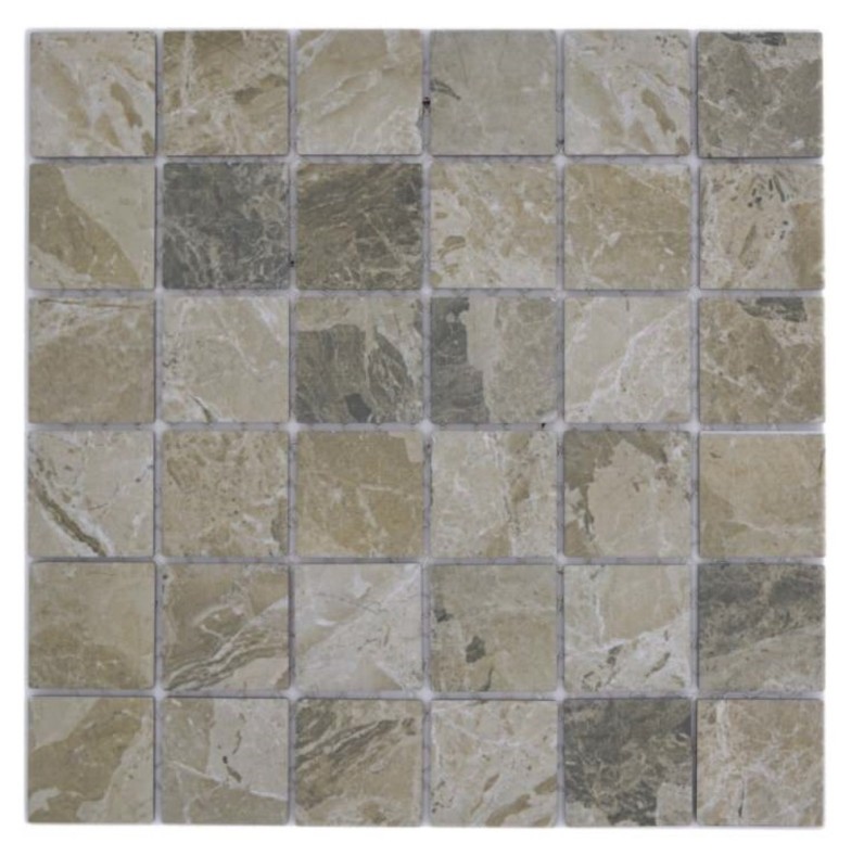 Mosaïque imitation pierre naturelle beige brun sable structure carrelage MOS16-AISO89_f | 10 tapis de mosaïque