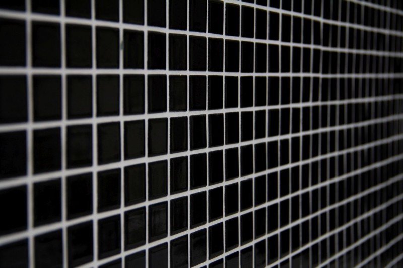 Carreau mosaïque céramique NOIR BRILLANT mur carrelage cuisine MOS18-0302_f
