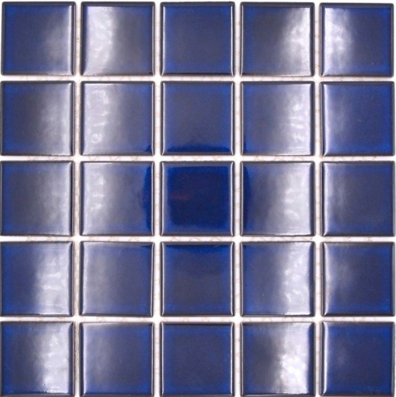 Carreau de mosaïque céramique bleu cobalt bleu foncé brillant MOS14-0405_f