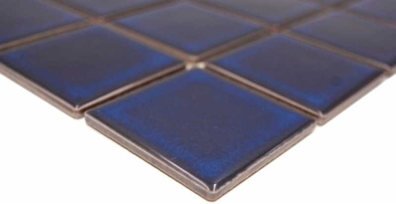 Carreau de mosaïque céramique bleu cobalt bleu foncé brillant MOS14-0405_f