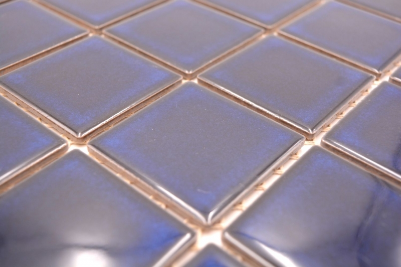 Carreau de mosaïque céramique bleu cobalt bleu foncé brillant MOS14-0405_f
