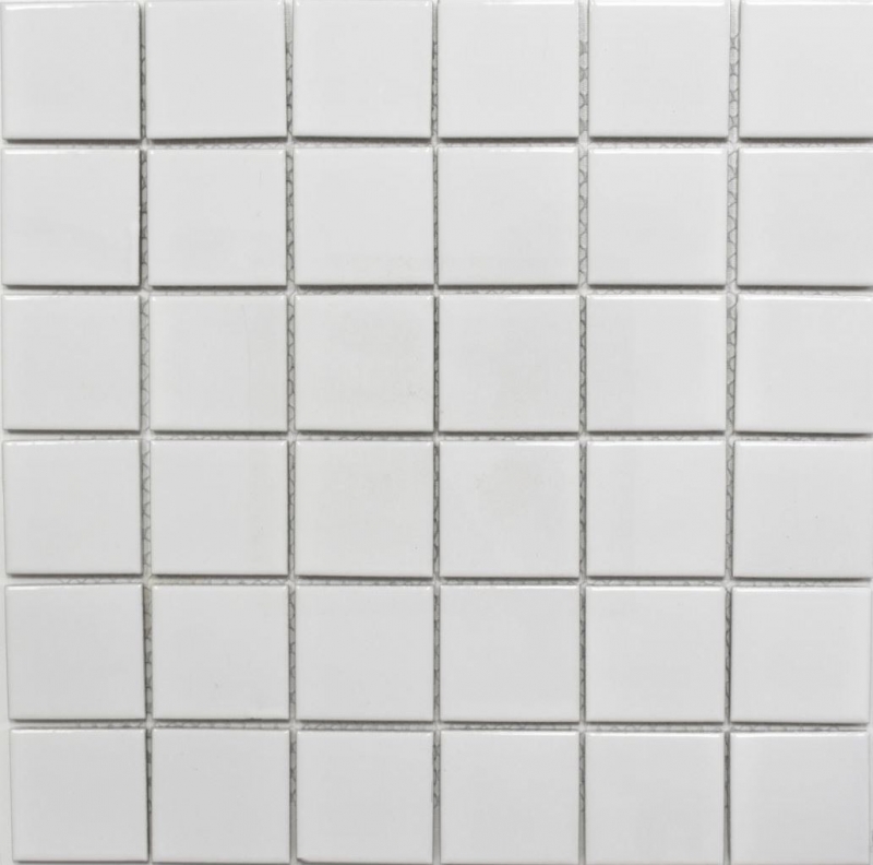 Mosaïque Carreau céramique blanc brillant Carrelage salle de bain mur MOS16B-0101_f