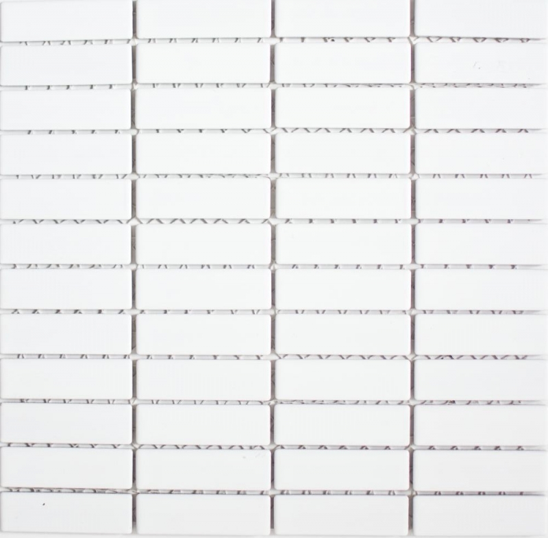 Mosaïque Carreau céramique bâtonnets blanc brillant Carrelage cuisine MOS24-0102_f