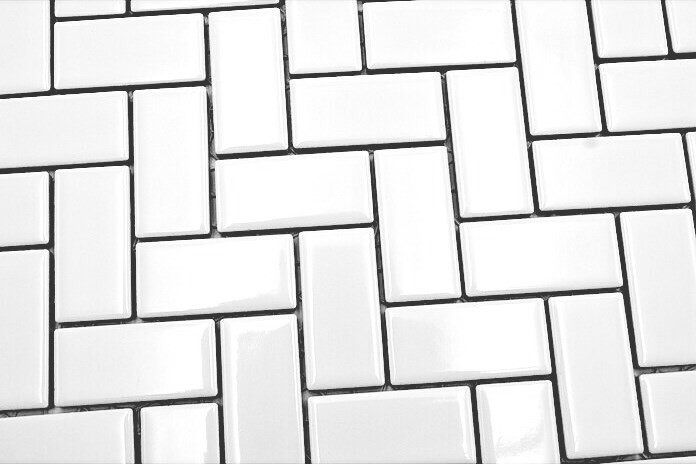 Mosaïque Carreau en céramique à chevrons blanc brillant Carreau de cuisine Carreau mural MOS24-CHB5WG_f