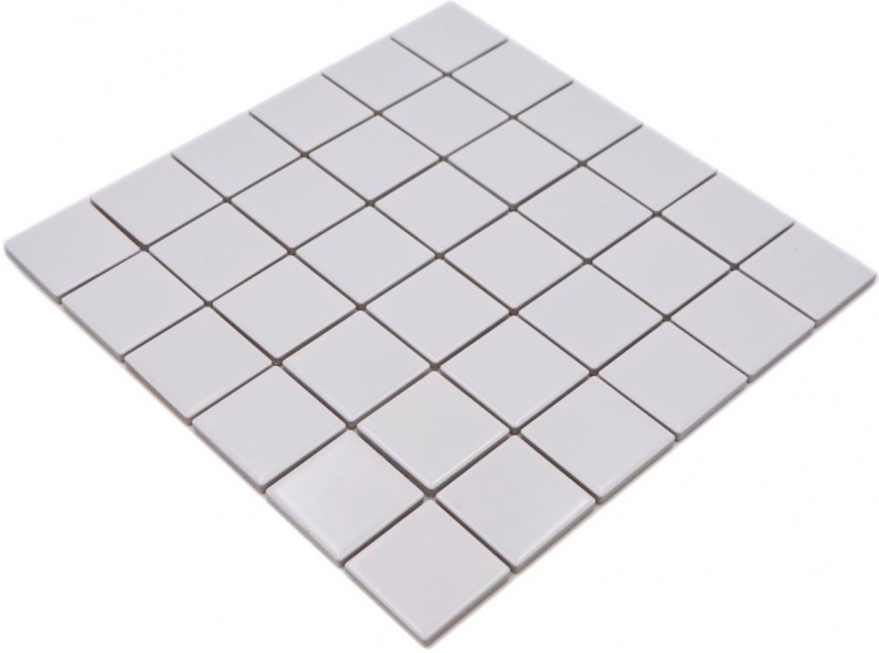 Mosaïque Carreau céramique blanc mat Carrelage salle de bain mur MOS16B-0111_f
