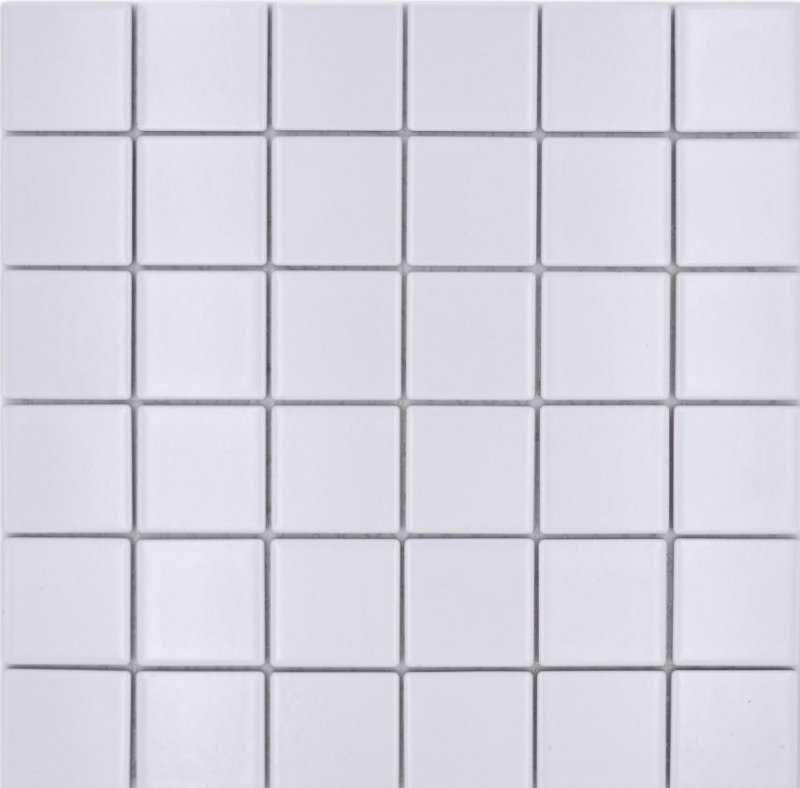 Mosaïque Carreau céramique blanc mat Carrelage salle de bain mur MOS16B-0111_f