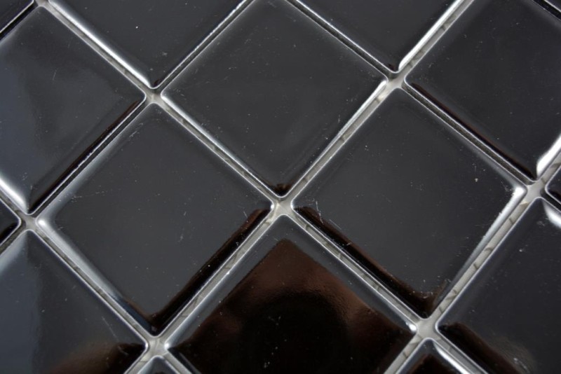 Mosaïque Carreau céramique noir brillant Dos de cuisine MOS16B-0301_f