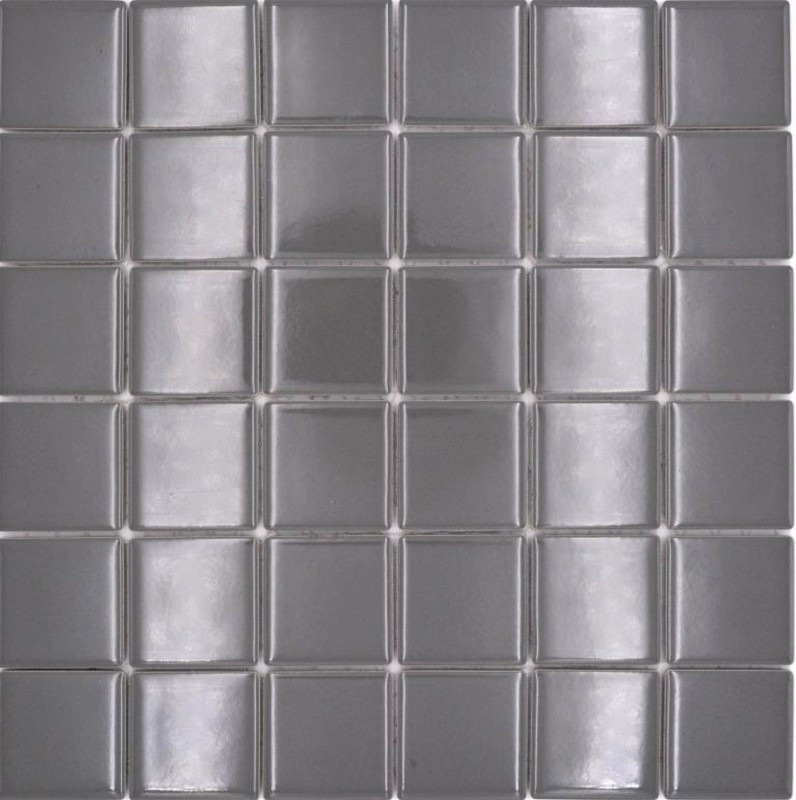 Carreau mosaïque céramique gris métal brillant Carrelage mural cuisine MOS16B-0204_f